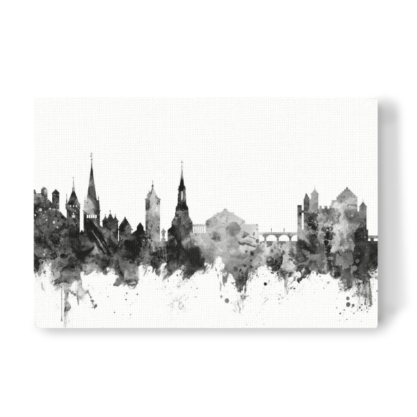 Leinwandbild "Schaffhausen Switzerland Skyline" artboxONE - Städte,Reise,Schwarzweiß