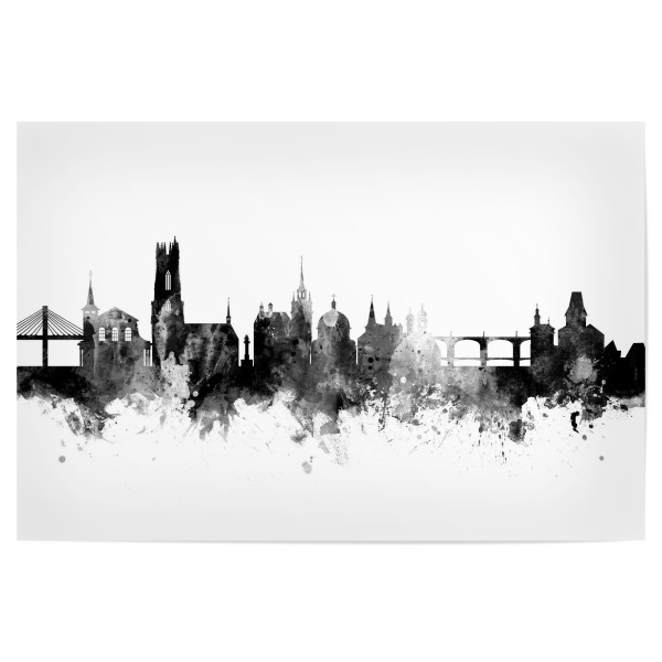 Poster 30x20 cm "Fribourg Switzerland Skyline" artboxONE - Städte,Reise,Schwarzweiß
