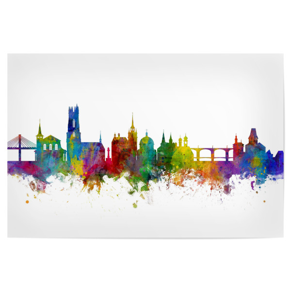 Poster "Fribourg Switzerland Skyline 2" artboxONE - Städte,Reise