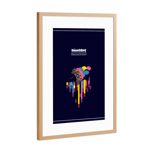 Poster mit Rahmen Kupfer "Dusseldorf - Germany" artboxONE - Städte,Typografie,Reise,Städte / Düsseldorf