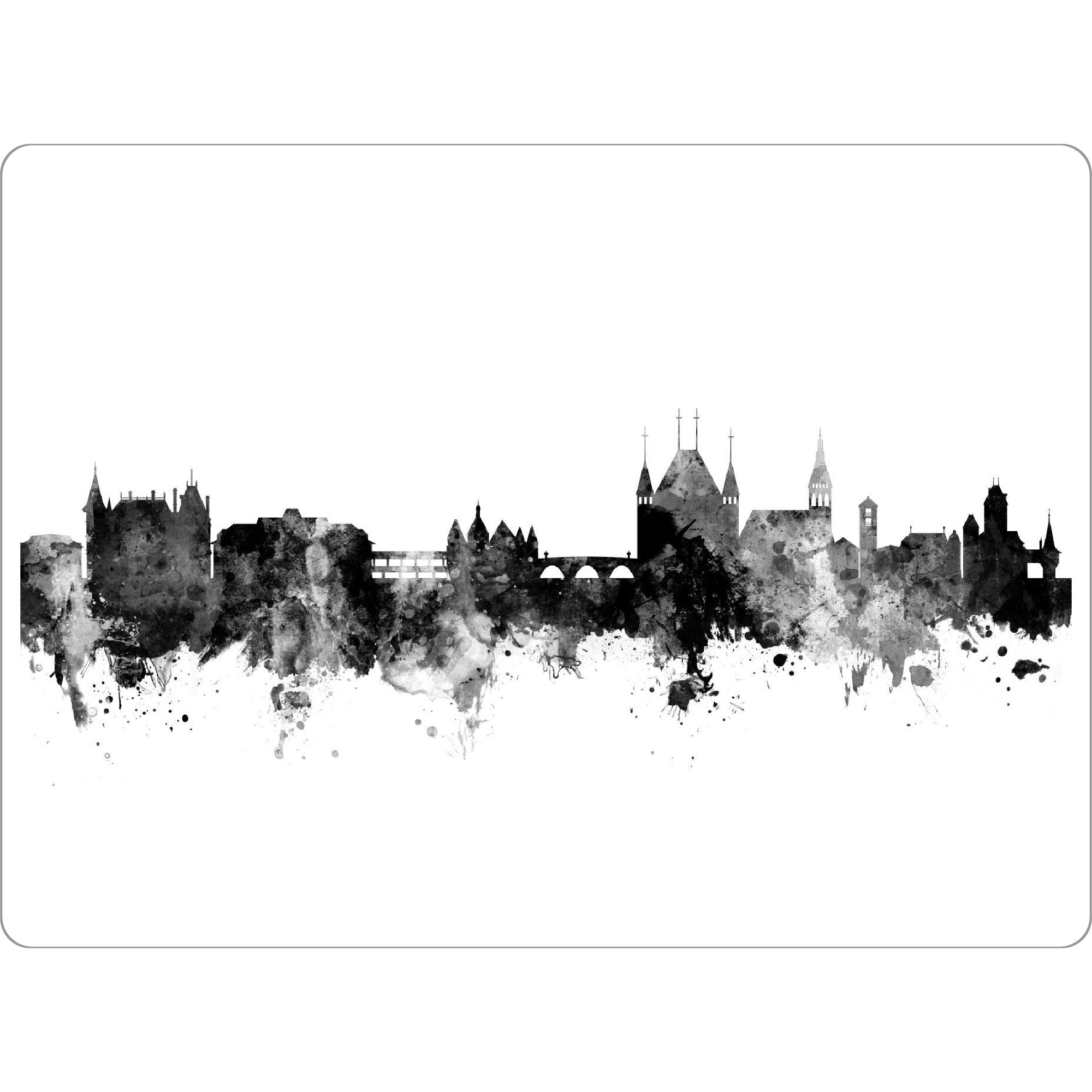 Tischset "Thun Switzerland Skyline 2" artboxONE - Städte,Reise,Schwarzweiß
