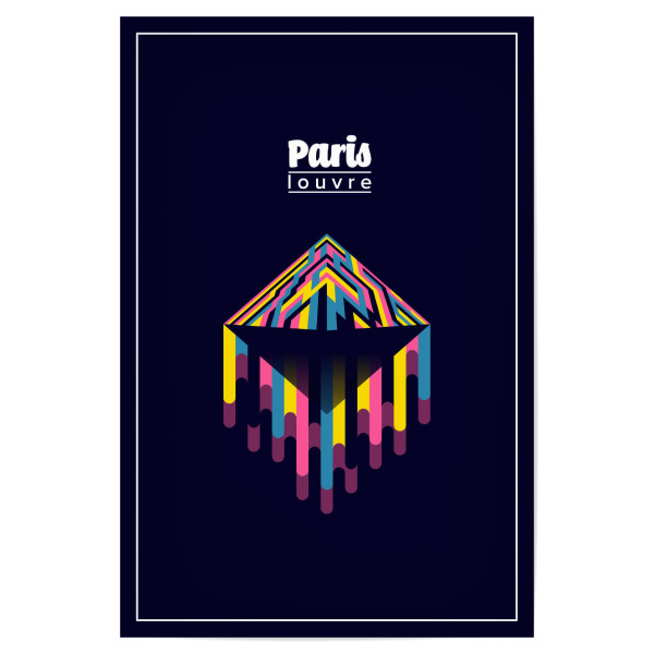 Poster "Paris - Louvre" artboxONE - Städte,Reise,Städte / Paris