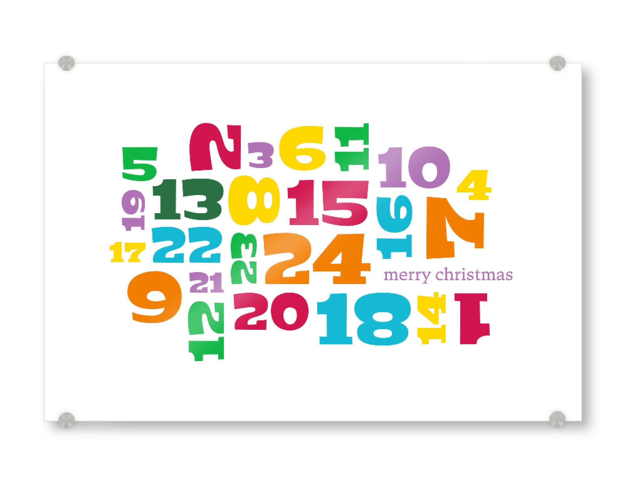 Acrylglasbild "24 Tage bis Weihnachten" artboxONE - Typografie,Für Kinder,Abstrakt,Weihnachten,Für Mama,Für Papa