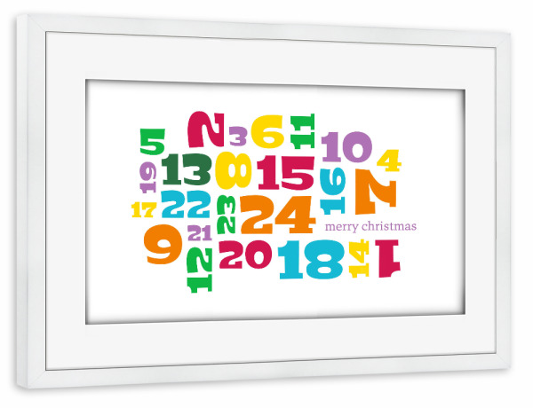 Poster mit Rahmen weiß "24 Tage bis Weihnachten" artboxONE - Typografie,Für Kinder,Abstrakt,Weihnachten,Für Mama,Für Papa