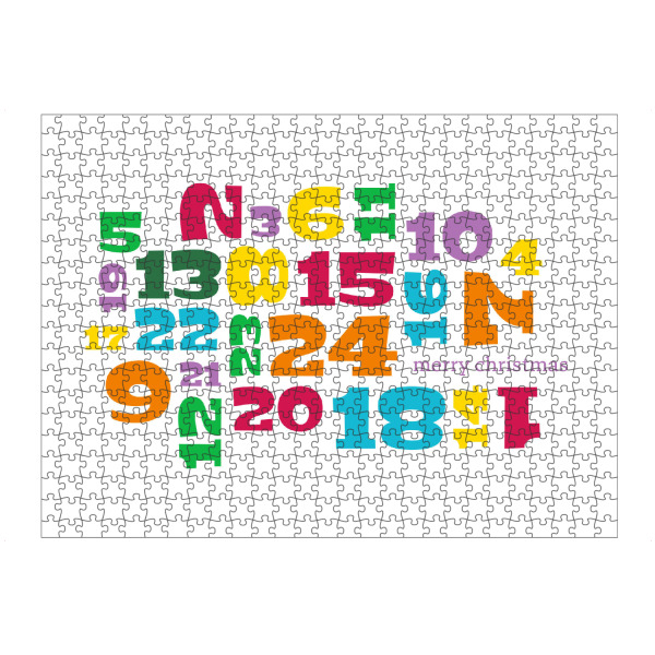 Puzzle Ravensburger "24 Tage bis Weihnachten" artboxONE - Typografie,Für Kinder,Abstrakt,Weihnachten,Für Mama,Für Papa