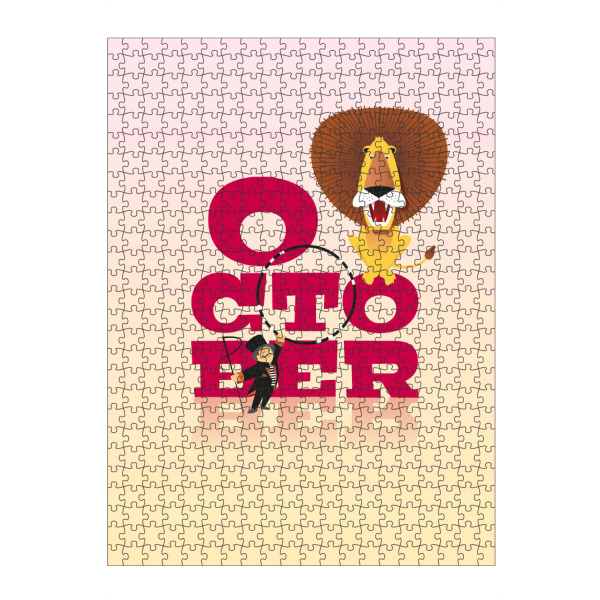 artboxONE Puzzle "Animals in Color - October" artboxONE - Typografie,Floral,Für Kinder,Tiere,Comic,Weihnachten