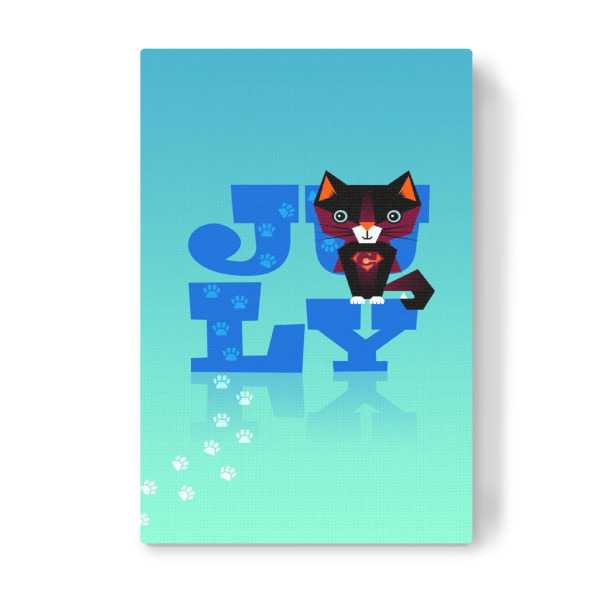 Leinwandbild "Animals in Color - July" artboxONE - Typografie,Floral,Für Kinder,Tiere,Comic,Weihnachten