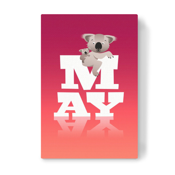 Leinwandbild "Animals in Color - May" artboxONE - Typografie,Floral,Für Kinder,Tiere,Comic,Weihnachten