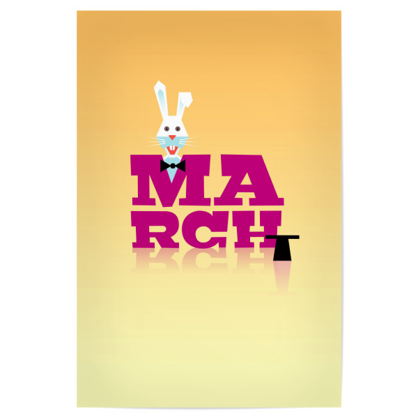 Poster "Animals in Color - March" artboxONE - Typografie,Floral,Für Kinder,Tiere,Comic,Weihnachten