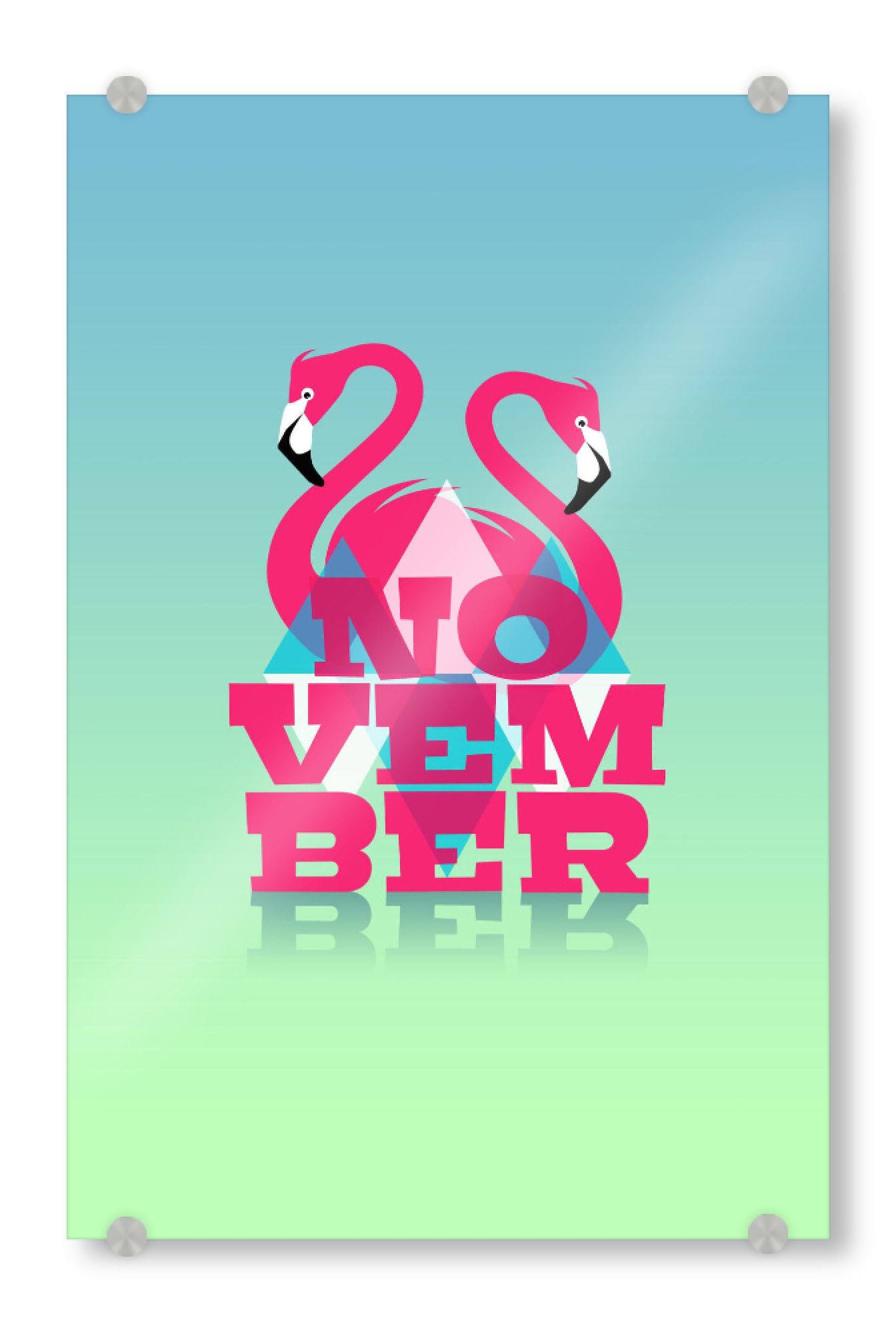 Acrylglasbild "Bunte Welt der Tiere - November" artboxONE - Typografie,Für Kinder,Tiere,Weihnachten