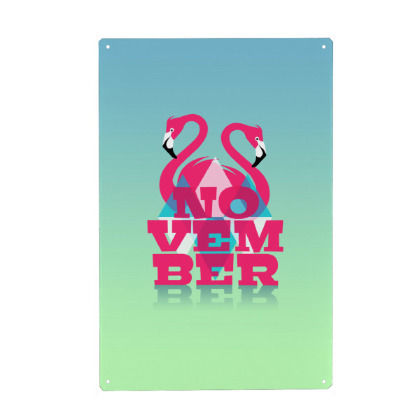 Holzbild "Bunte Welt der Tiere - November" artboxONE - Typografie,Für Kinder,Tiere,Weihnachten