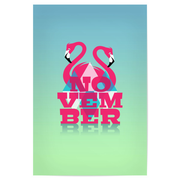 Poster "Bunte Welt der Tiere - November" artboxONE - Typografie,Für Kinder,Tiere,Weihnachten