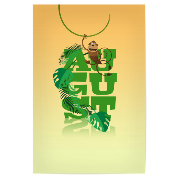 Poster "Bunte Welt der Tiere - August" artboxONE - Typografie,Für Kinder,Tiere,Weihnachten