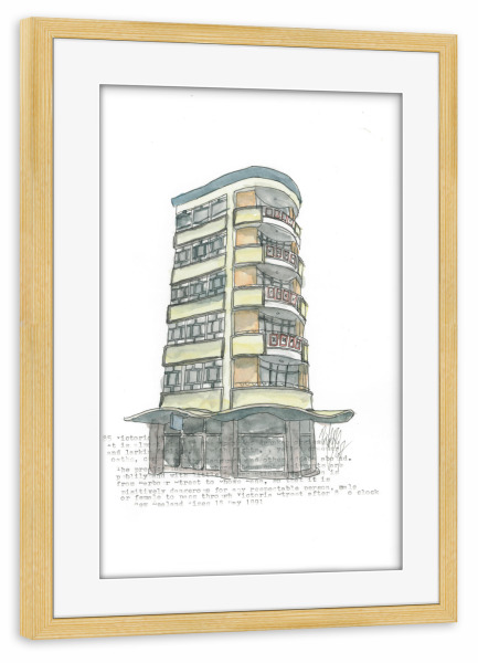 Poster mit Rahmen kiefer "85 Victoria St, Wellington" artboxONE - Architektur,Reise / Länder,Städte / Weitere