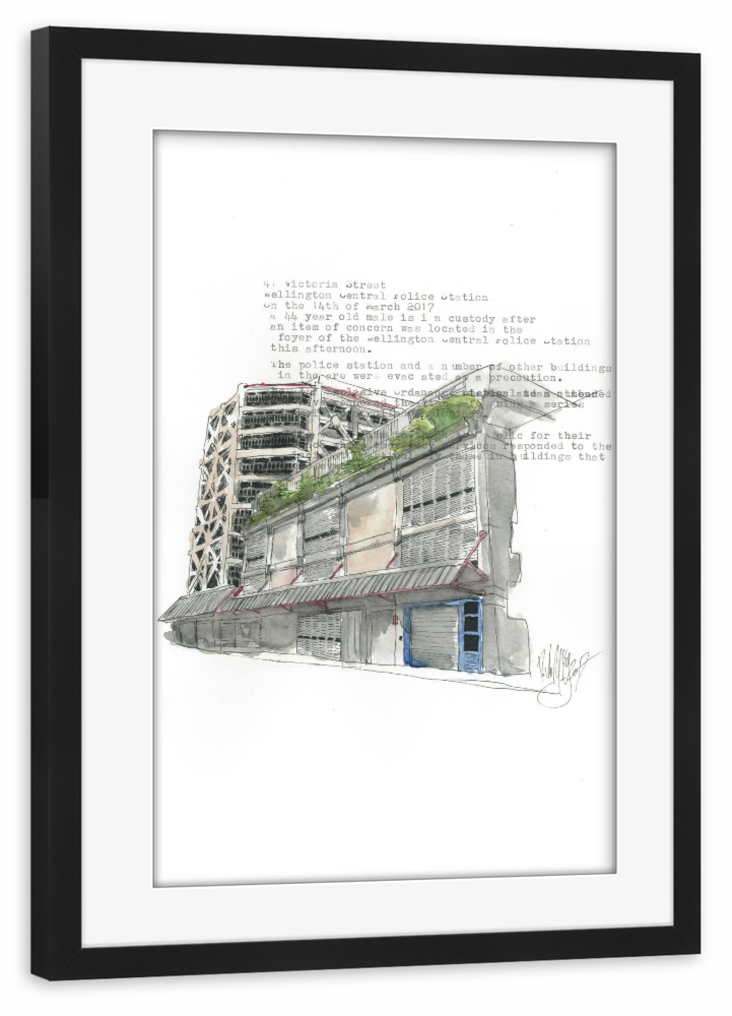 Poster mit Rahmen schwarz "41 Victoria Street, Wellington" artboxONE - Architektur