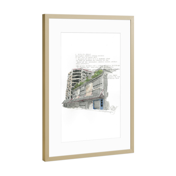 Poster mit Rahmen Gold "41 Victoria Street, Wellington" artboxONE - Architektur