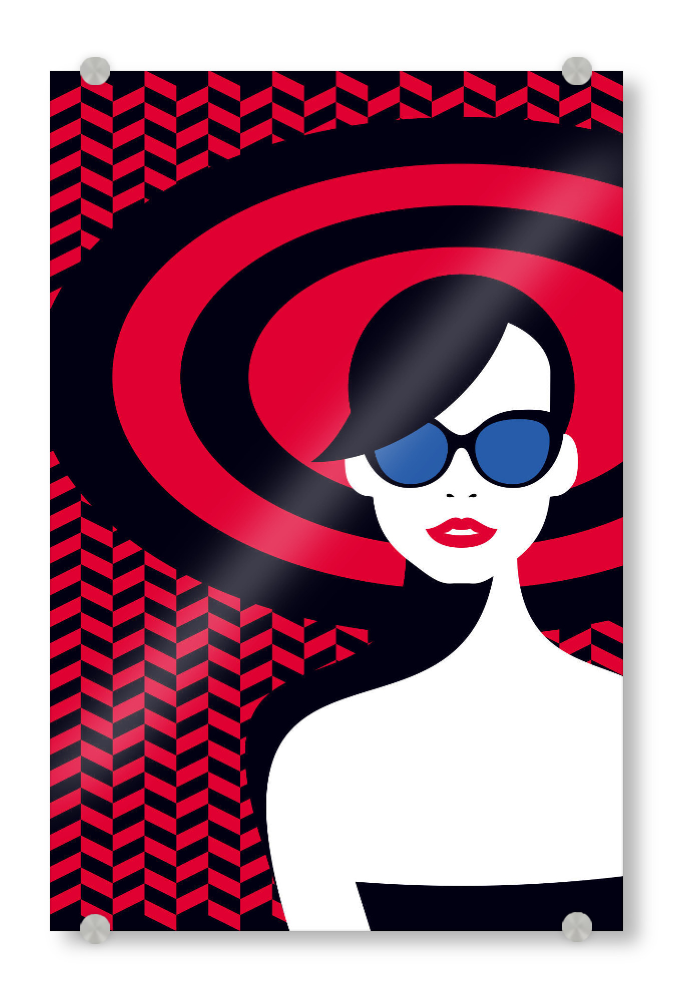 Acrylglasbild "Resort Style III" artboxONE - Reise,Fashion - Woman,Lady,Sunglasses,Pretty,Beauty,Face,Pattern,Fashion,Lips