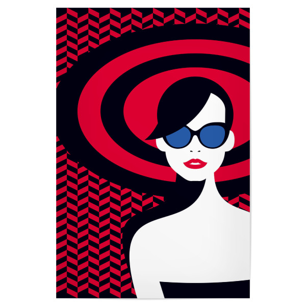 Poster 30x20 cm "Resort Style III" artboxONE - Reise,Fashion - Woman,Lady,Sunglasses,Pretty,Beauty,Face,Pattern,Fashion,Lips