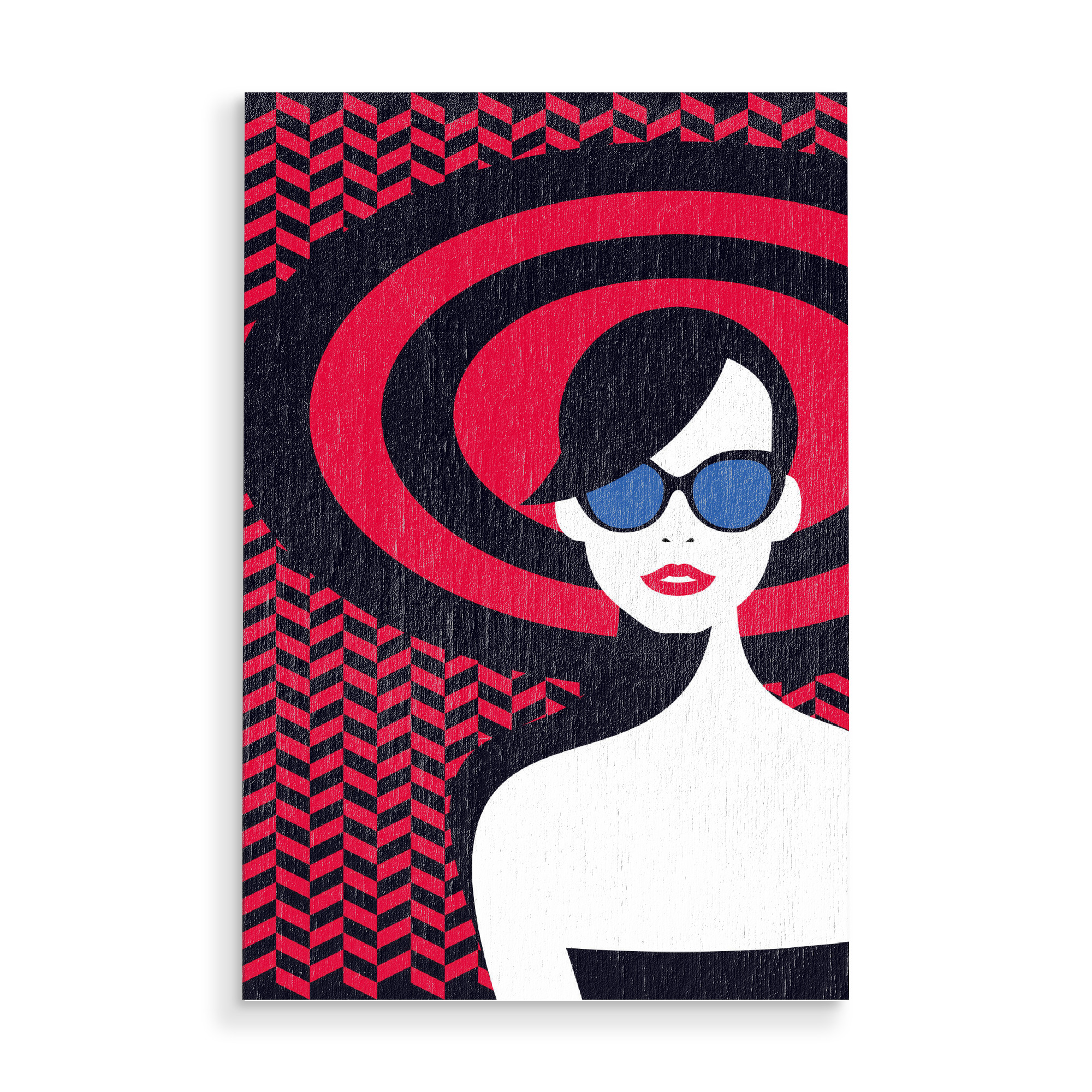 Holzbild "Resort Style III" artboxONE - Reise,Fashion - Woman,Lady,Sunglasses,Pretty,Beauty,Face,Pattern,Fashion,Lips