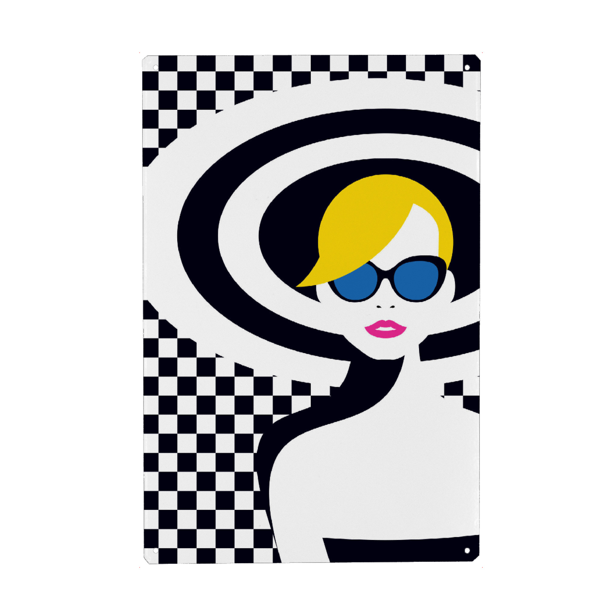 Holzbild "Resort Style II" artboxONE - Reise,Fashion - Woman,Lady,Hat,Resort,Style,Sunglasses,Lovely,Beauty,Pretty,Pattern,Lips,Face