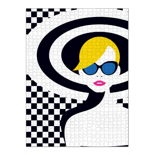 Puzzle Ravensburger "Resort Style II" artboxONE - Reise,Fashion - Woman,Lady,Hat,Resort,Style,Sunglasses,Lovely,Beauty,Pretty,Pattern,Lips,Face
