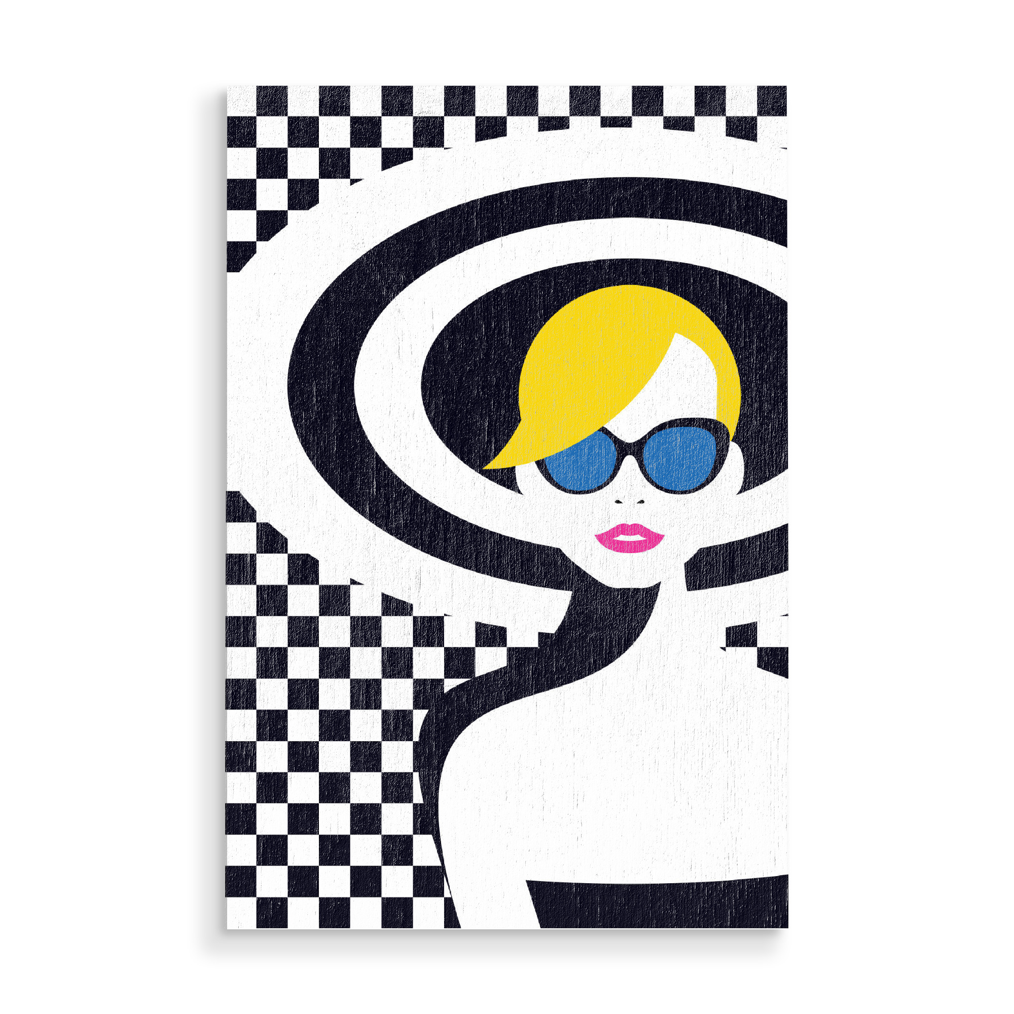Holzbild "Resort Style II" artboxONE - Reise,Fashion - Woman,Lady,Hat,Resort,Style,Sunglasses,Lovely,Beauty,Pretty,Pattern,Lips,Face
