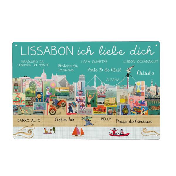 Holzbild "Lissabon ich liebe dich" artboxONE - Städte,Schwarzweiß