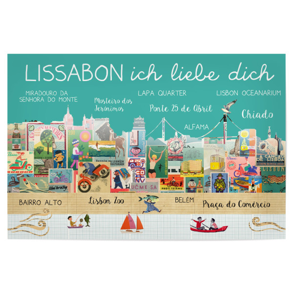 Poster "Lissabon ich liebe dich" artboxONE - Städte,Schwarzweiß