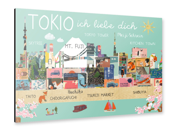 Alu-Dibond "Tokio ich liebe dich" 30x20 cm artboxONE