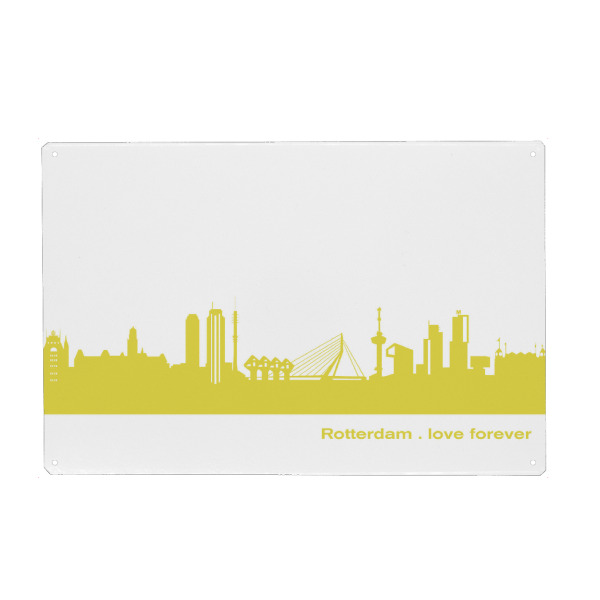 Holzbild "ROTTERDAM 06 Skyline Spring-Green" artboxONE - Städte,Reise,Städte / Weitere