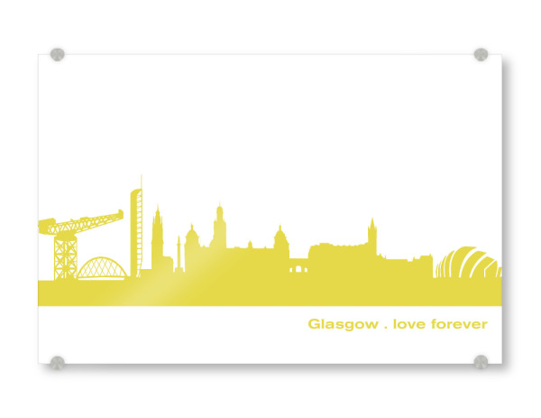 Acrylglasbild "GLASGOW 06 Skyline Spring-Green" artboxONE - Städte,Reise,Städte / Weitere