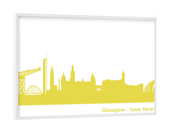 Poster mit weißem Rahmen "GLASGOW 06 Skyline Spring-Green" artboxONE - Städte,Reise,Städte / Weitere
