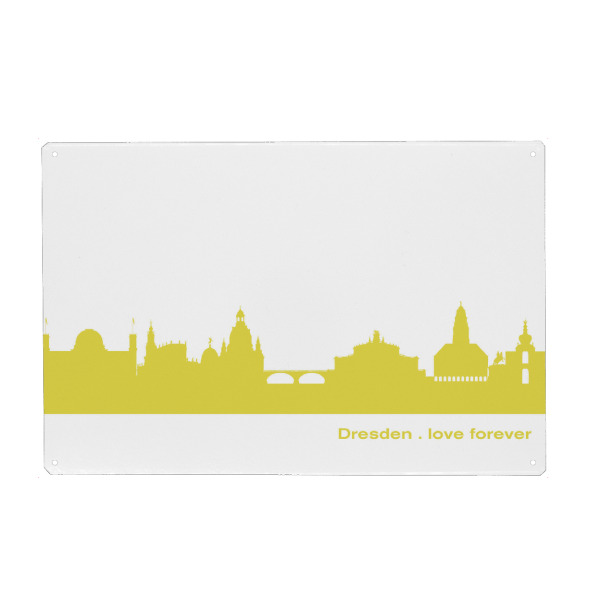 Holzbild "DRESDEN 06 Skyline Spring-Green" artboxONE - Städte,Städte / Dresden