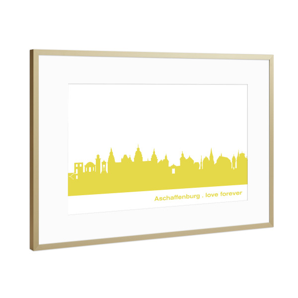 Poster mit Rahmen Gold "ASCHAFFENBURG 06 Spring-Green" artboxONE - Städte,Städte / Weitere