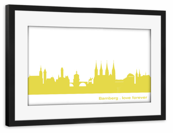 Poster mit Rahmen schwarz "BAMBERG 06 Skyline Spring-Green" artboxONE - Städte,Städte / Weitere