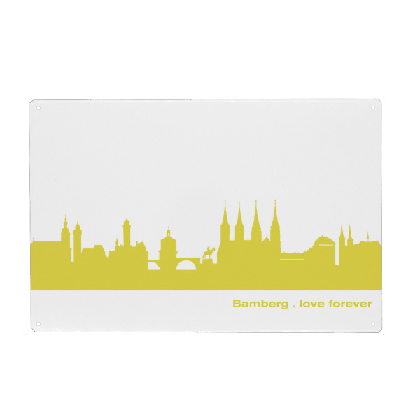 Holzbild "BAMBERG 06 Skyline Spring-Green" artboxONE - Städte,Städte / Weitere