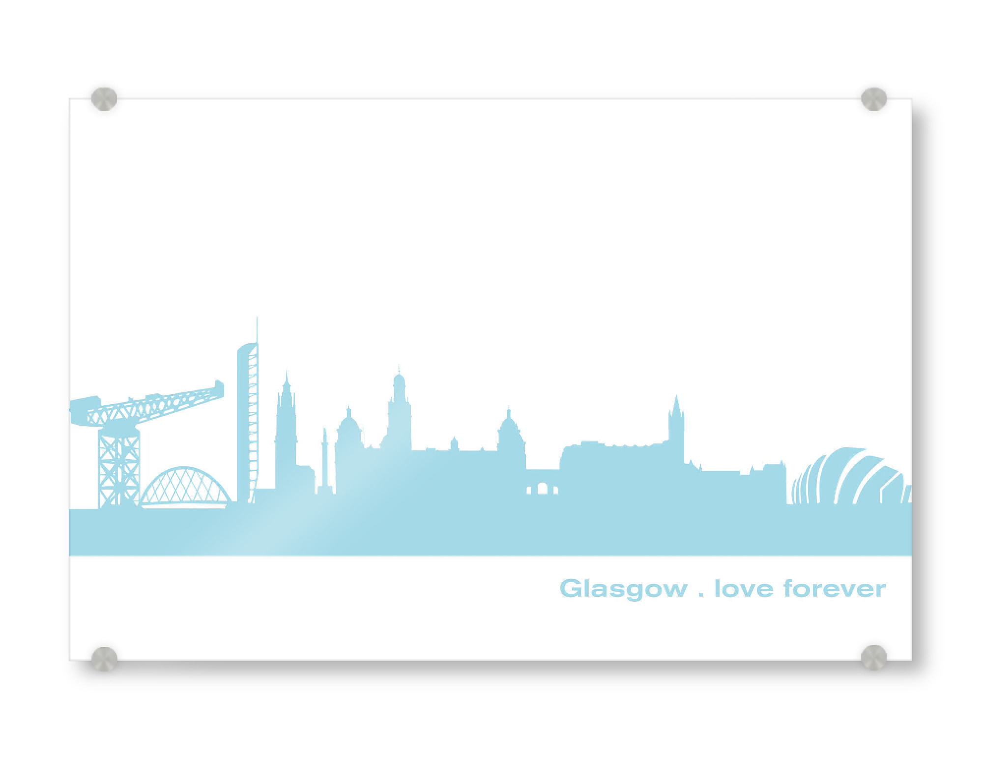 Acrylglasbild "GLASGOW 08 Pastel-Blue Print" artboxONE - Städte,Reise,Städte / Weitere