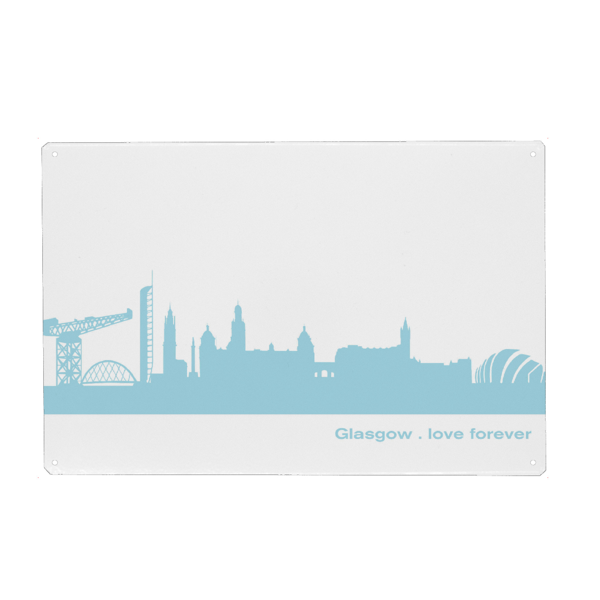 Metall Poster "GLASGOW 08 Pastel-Blue Print" artboxONE - Städte,Reise,Städte / Weitere