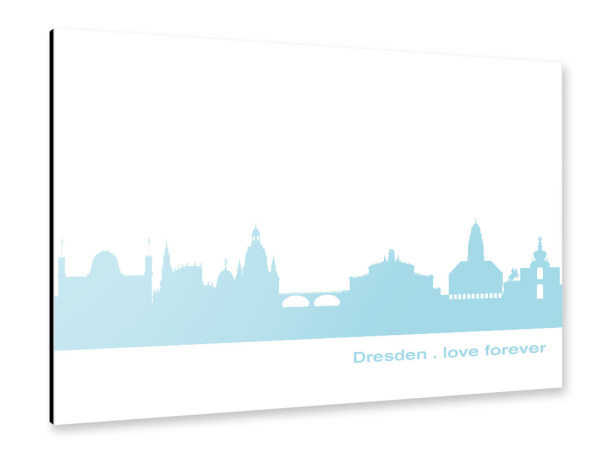 Alu-Dibond "DRESDEN 08 Pastel-Blue Print" 30x20 cm artboxONE