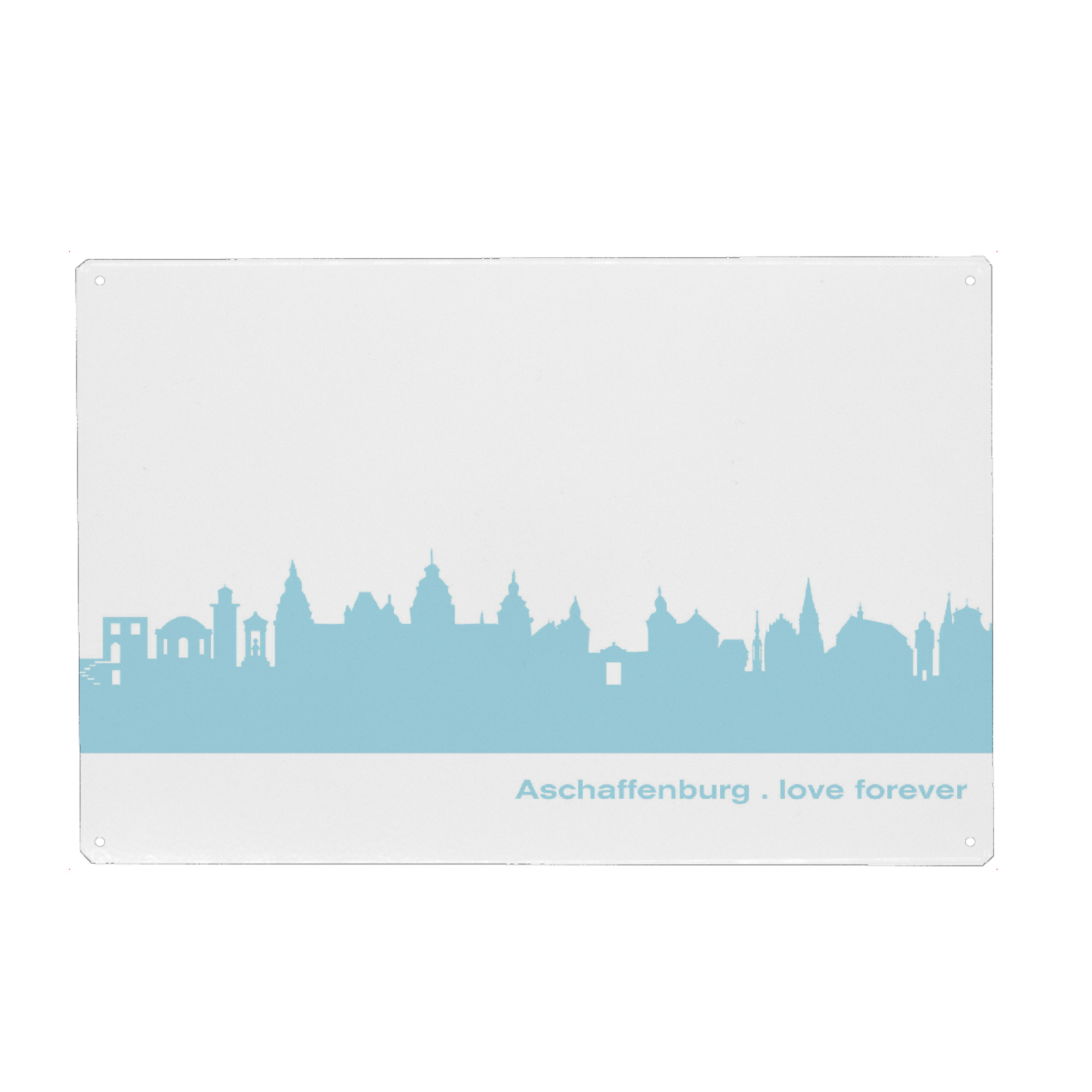 Metall Poster "ASCHAFFENBURG 08 Pastel-Blue Print" artboxONE - Städte,Reise,Städte / Weitere