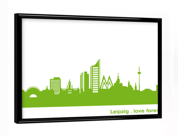 Poster mit schwarzem Rahmen "LEIPZIG 01 Print Grün" artboxONE - Städte,Reise,Städte / Weitere