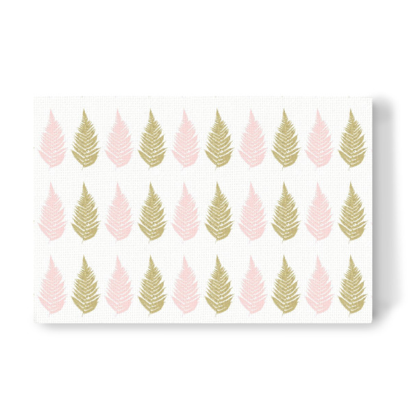 Leinwandbild "Ferns Christmas Pattern" artboxONE - Natur - Fern,Leaf,Leaves,Pink,Gold,Christmas,Tree,Forest,Pattern