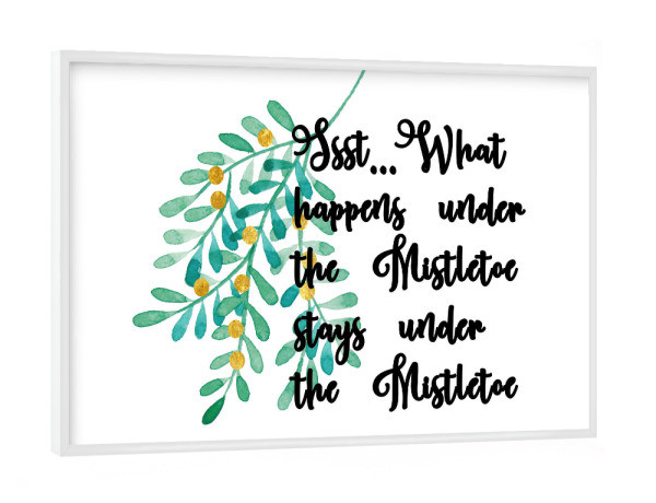 Poster mit weißem Rahmen "Under the Mistletoe 2" artboxONE - Liebe,Weihnachten