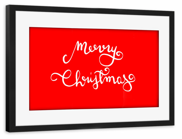 Poster mit Rahmen schwarz "Merry Christmas! n.2" artboxONE - Weihnachten - Merry,Christmas,Greetings,Holydays,Red,Love,Joy