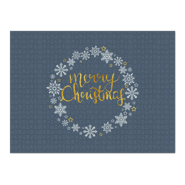 Puzzle Ravensburger "Merry Christmas! n.1" artboxONE - Weihnachten - Merry,Christmas,Greetings,Holydays,Golden,Gold,Wreath - Bild merry