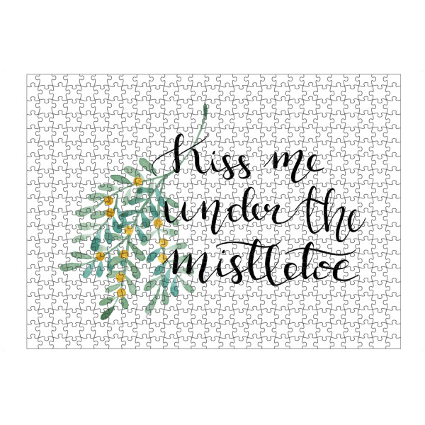 Puzzle Ravensburger "Kiss me under the mistletoe" artboxONE - Typografie,Liebe,Fashion,Weihnachten