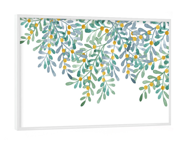 Poster mit weißem Rahmen "Mistletoe watercolor n.1" artboxONE - Natur,Floral,Weihnachten