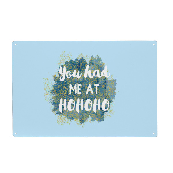 Holzbild "You had me at HOHOHO" artboxONE - Abstrakt - Blue,Gold,Love,Glitter,Christams,Hohoho,Santa claus