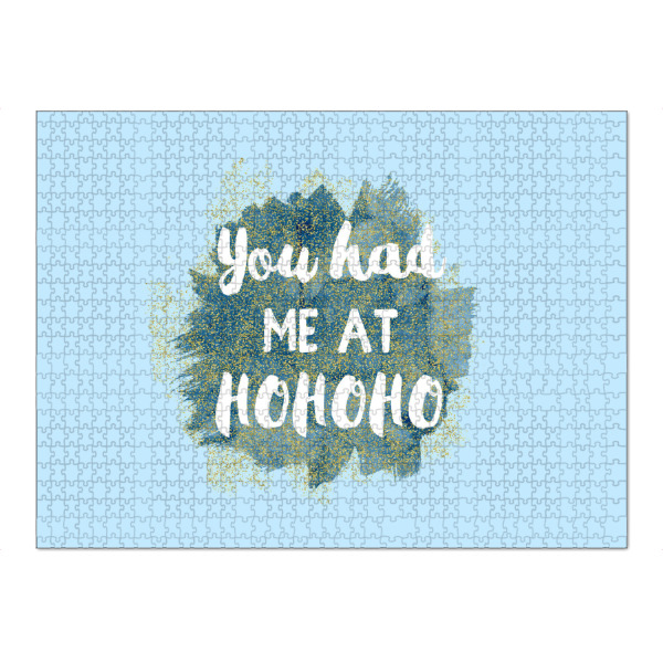 Puzzle Ravensburger "You had me at HOHOHO" artboxONE - Abstrakt - Blue,Gold,Love,Glitter,Christams,Hohoho,Santa claus - Bild blue