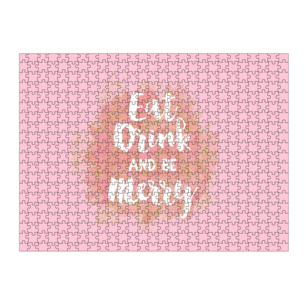 artboxONE Puzzle "Eat Drink and Be Merry" artboxONE - Abstrakt - Gold,Pink,Glitter,Merry,Bright,Drink,Love,Lovely,Nice,Christams,Winter
